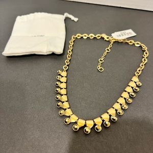 J Crew Gold & Topaz stone statement necklace NWT
